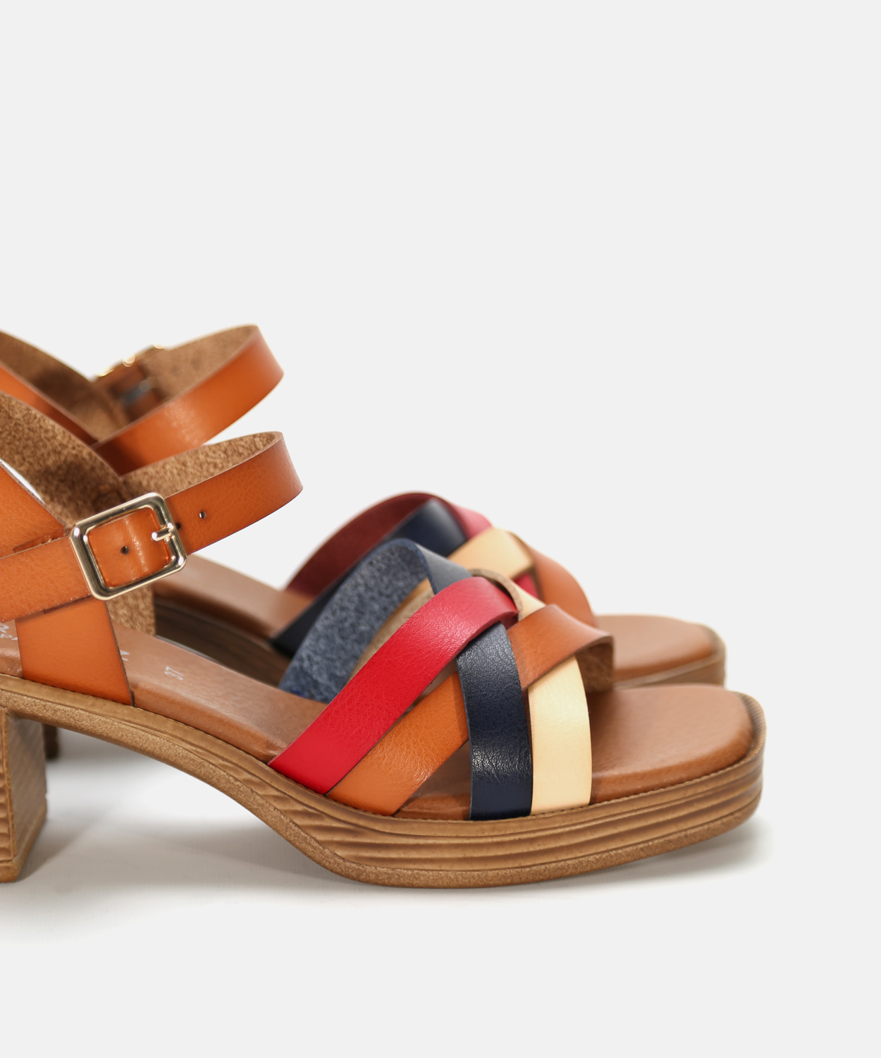 Sand&aacute;lia de plataforma tiras combinadas image number null